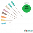 Aiguilles Agani Terumo 21G 0,8x50mm, Vert, Boîte de 100