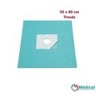 Champs stériles Foliodrape® troués diam. 7cm, avec adhésif 50x60cm, boîte de 70