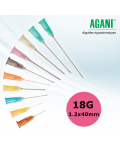 Aiguilles Agani Terumo 18G 1.2x38mm, Rose, Boîte de 100