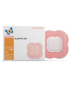 Allevyn Life : pansement hydrocellulaire composite adhésif avec gel siliconé 10.7cm x10.7cm , boîte de 16