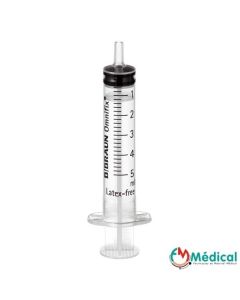 Seringues 3 pièces 5ml embout excentré BBraun Omnifix , boîte de 100 pièces