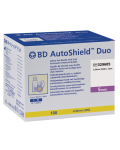 BD AUTOSHIELD™ DUO aiguille de sécurité pour stylo 5mm x 0,30mm (30G) , boîte de 100 pièces