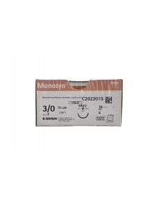 Suture chirurgicale monofilament résorbable, 3/0 (2) 70CM HRC26 (M) RCP, Monosyn® violet, la boîte de 36