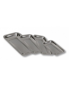 PLATEAU EN INOX bords recourbés 300 x 210 x 40 mm