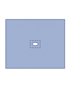 Champs stériles troués 6x8cm avec adhésif 75x90cm, Medline, Boîte de 80