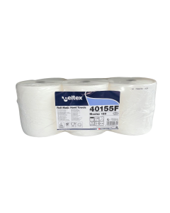 Essuie-mains gaufré Bobine de 150m, pure ouate de cellulose système Autocut, sachet de 6 rouleaux