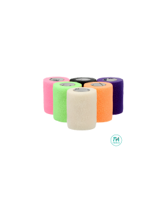 Bande de contention cohésive élastique Coban 3M Couleur Fluo (rose. orange. vert fluo. violet. blanc. noir) 7.5 cm x 450 cm, par 6 paires