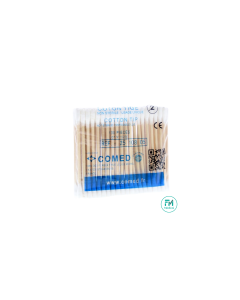 Coton tige en bois, non stérile, sachet de 100 pièces