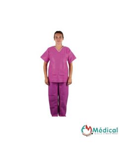 Pyjama de bloc en non tissé, Rose, Taille L, U.U, carton de 50