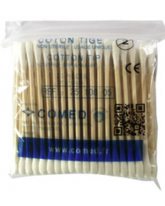 Coton tige en bois, non stérile, sachet de 100 pièces
