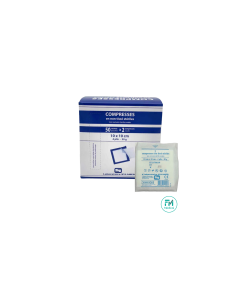 Compresses non-tissé stérile 30gr, 10 x 10cm, boîte de 50 sachets de 2