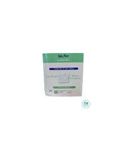 Compresses de Gaze stérile 7.5 cmx 7.5cm boîte de 50 sachets de 2