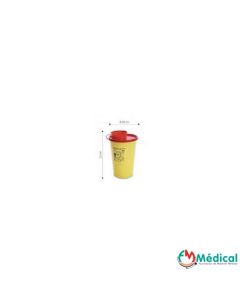 Container, collecteur d'aiguilles 2L DASRI AP Ø14*21cm, base ronde