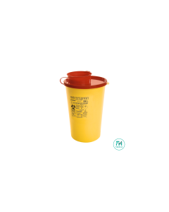 Container, collecteur d'aiguilles 2L DASRI AP Ø14*21cm, base ronde