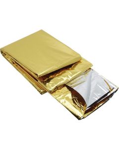 Couverture de survie double-face argent et or 140cm x 210cm-1