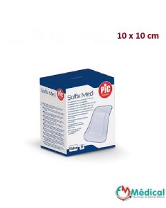 Pansement post-opératoire stérile avec support en non tissé 10x10cm, SOFFIX MED, boîte de 50