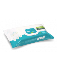 Lingettes épaisses nettoyantes désinfectantes 18 x 20 cm en fibres biodégradables MEDWIPES, pack de 100