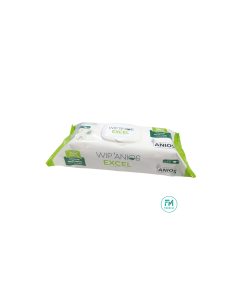Lingettes WIP'ANIOS EXCEL, nettoyantes désinfectantes sans alcool, Sachet de 100 lingettes